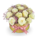 Flower box with roses